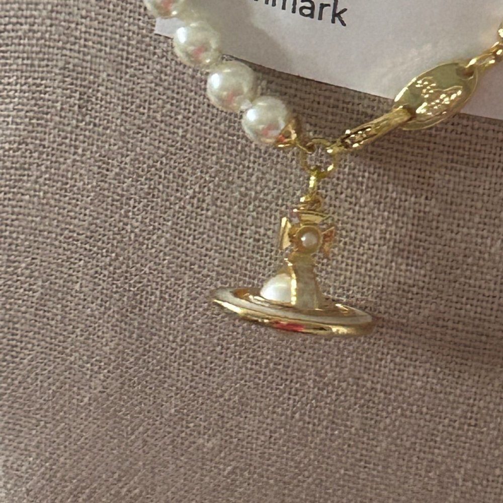 Vivienne Westwood SIMONETTA 3D Orb ENAMEL Pearl Choker Necklace - Picture 9 of 13